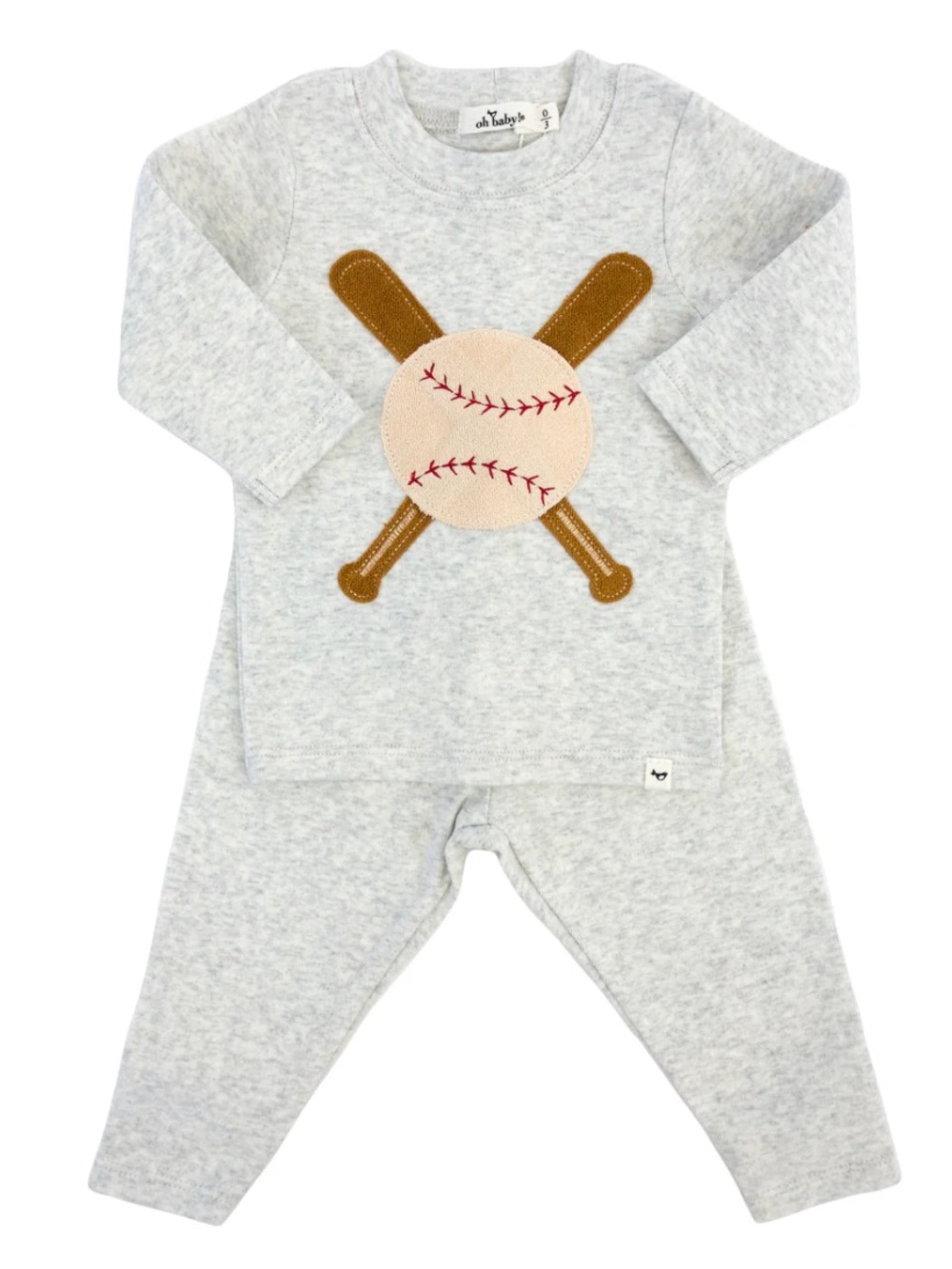 Oh Baby! Set Baseball Appliqué Baby Two-Piece Set